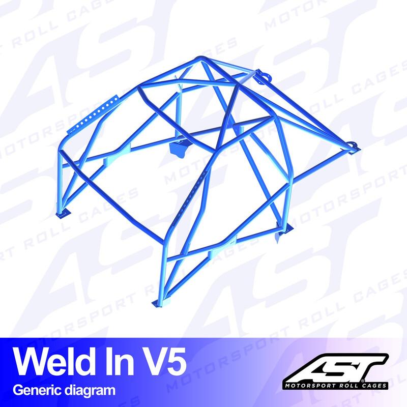 AST Rollcages V5 hitsattava 8-pisteen turvakaari Audi A3 8V - 5-ovinen, Sportback, Quattro