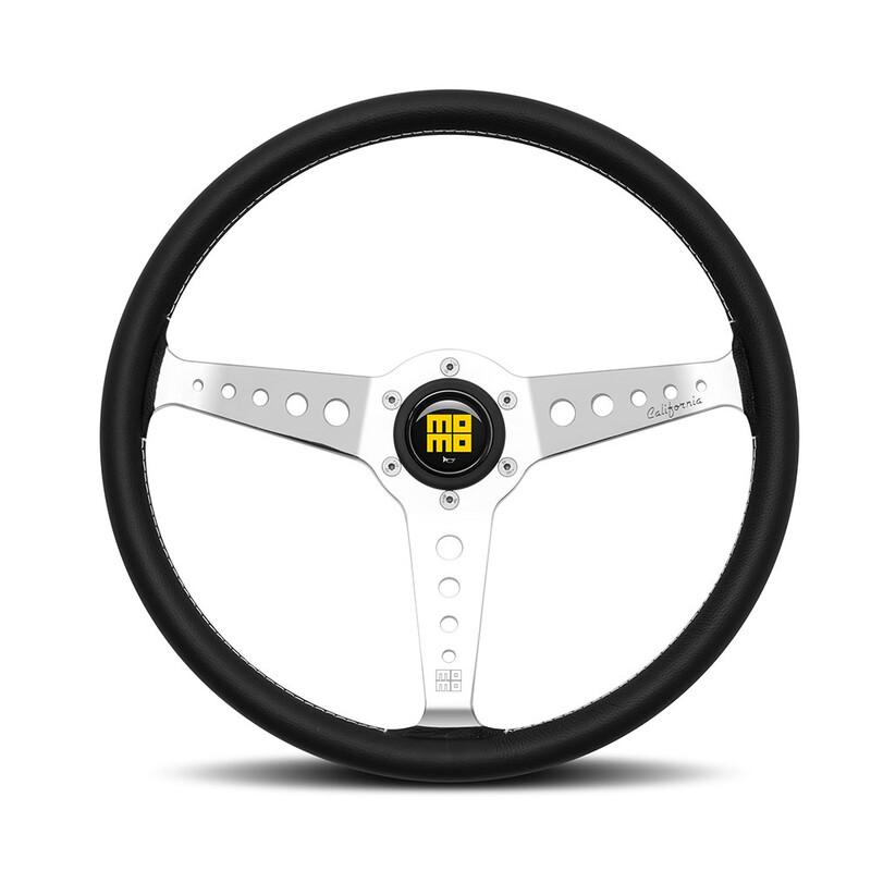 Momo California Ratti (34 mm Syvyys), Musta nahka, Kromipuolat - 36 cm