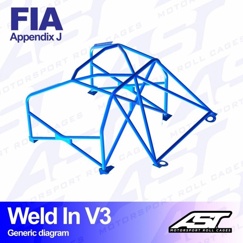 AST Rollcages V3 hitsattava 8-pisteen turvakaari Citroen C2 - FIA-hyväksytty
