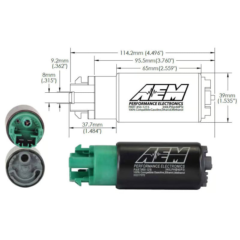 AEM Universaali 340 Lph Compact Polttoainepumppu - E85