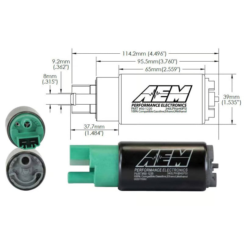 AEM Universaali 340 Lph Compact Polttoainepumppu - E85