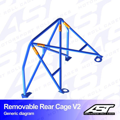 AST Rollcages V2 irroitettava pultattava takaosan turvakaari BMW E30 Coupe, RWD
