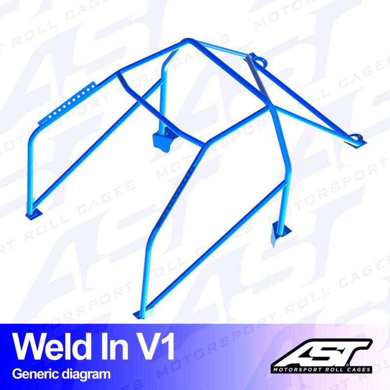 AST Rollcages V1 hitsattava 8-pisteen turvakaari Audi S4 B5 Avant (Quattro) - FIA-hyväksytty