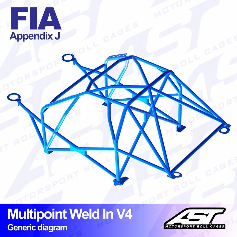 AST Rollcages V4 hitsattava 10-pisteen turvakaari Porsche 911 997 RWD - FIA-hyväksytty