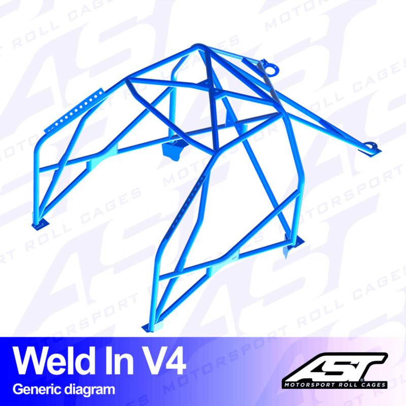AST Rollcages V4 hitsattava 8-pisteen turvakaari VW Golf 4 3-ovinen, 4WD