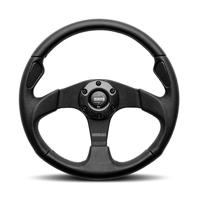 Momo Jet Ratti (42 mm Dish), Musta Nahka, Musta Puolat - 35 cm