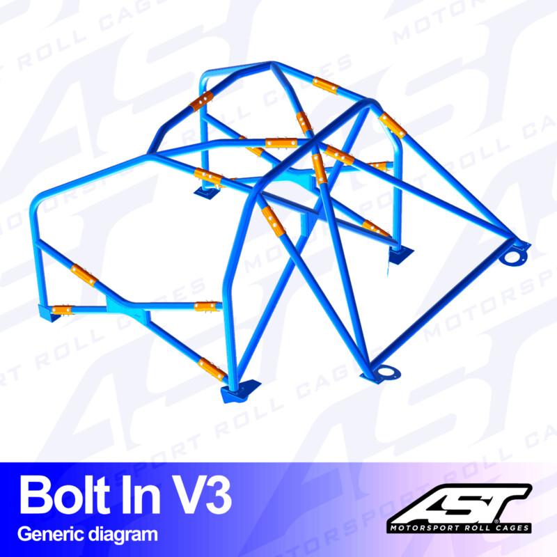 AST Rollcages V3 pultattava 6-pisteen turvakaari Audi TT 8N, Quattro - FIA-hyväksytty