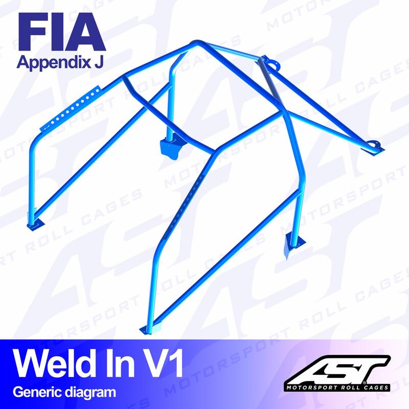 AST Rollcages V1 hitsattava 8-pisteen turvakaari Subaru Impreza GC - FIA-hyväksytty