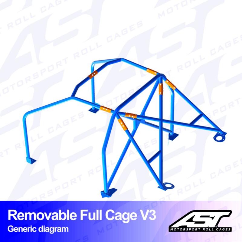 AST Rollcages V3 irroitettava pultattava 6-pisteen turvakaari Ford Fiesta MK3 - 3-ovinen