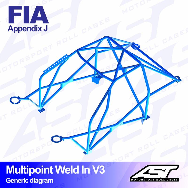 AST Rollcages V3 hitsattava 10-pisteen turvakaari Opel Manta B - FIA-hyväksytty