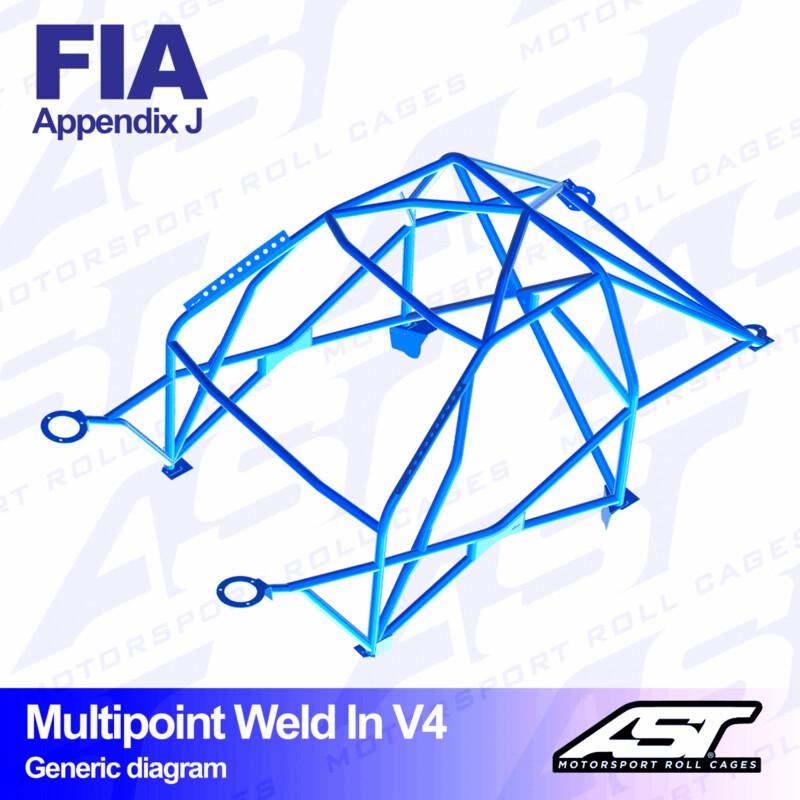 AST Rollcages V4 hitsattava 10-pisteen turvakaari BMW E46 Sedan - FIA-hyväksytty