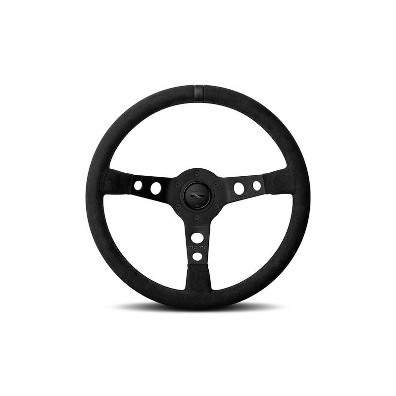 Momo Mod. 07 Black Edition Ratti (72 mm Syvyys), Musta Mikrokuitu, Mustat Puolat - 35 cm