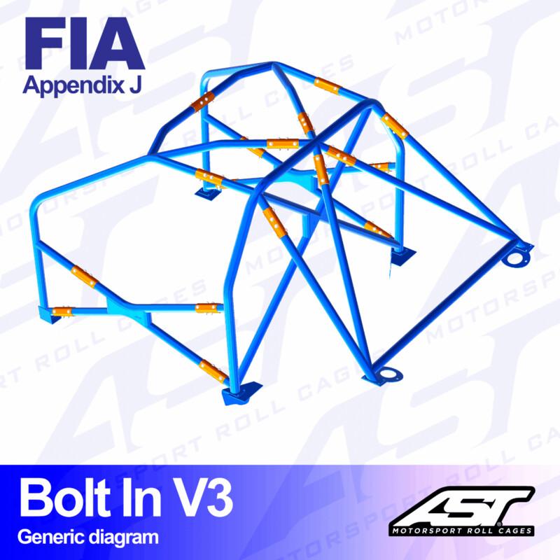 AST Rollcages V3 pultattava 6-pisteen turvakaari Opel Astra F - FIA-hyväksytty
