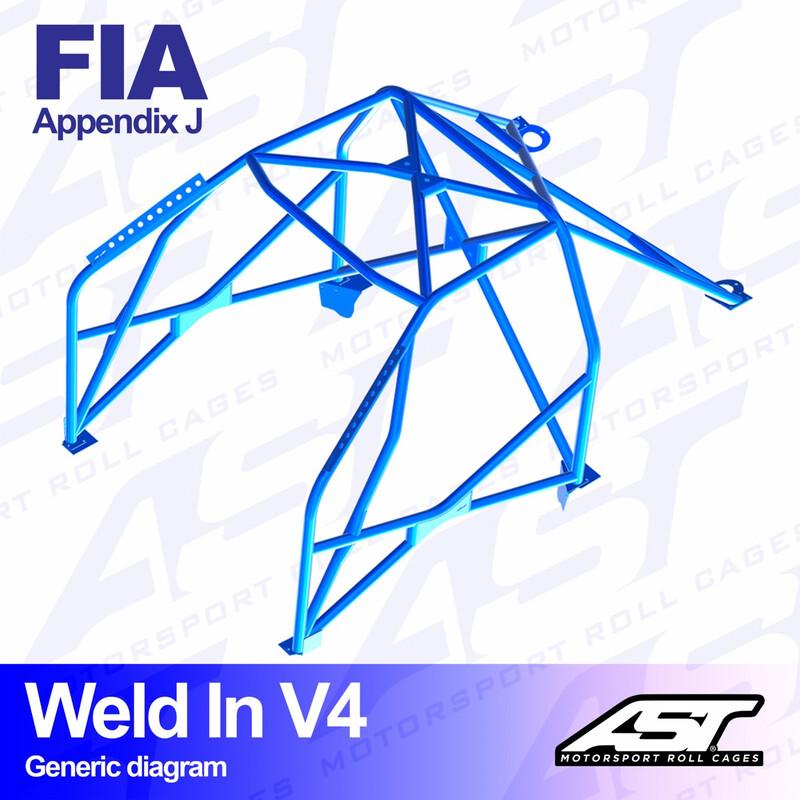 AST Rollcages V4 hitsattava 8-pisteen turvakaari Seat Ibiza 6L - FIA-hyväksytty