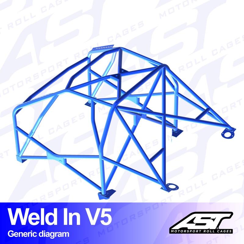 AST Rollcages V5 hitsattava 8-pisteen turvakaari Audi S3 8P - 3-ovinen, Quattro