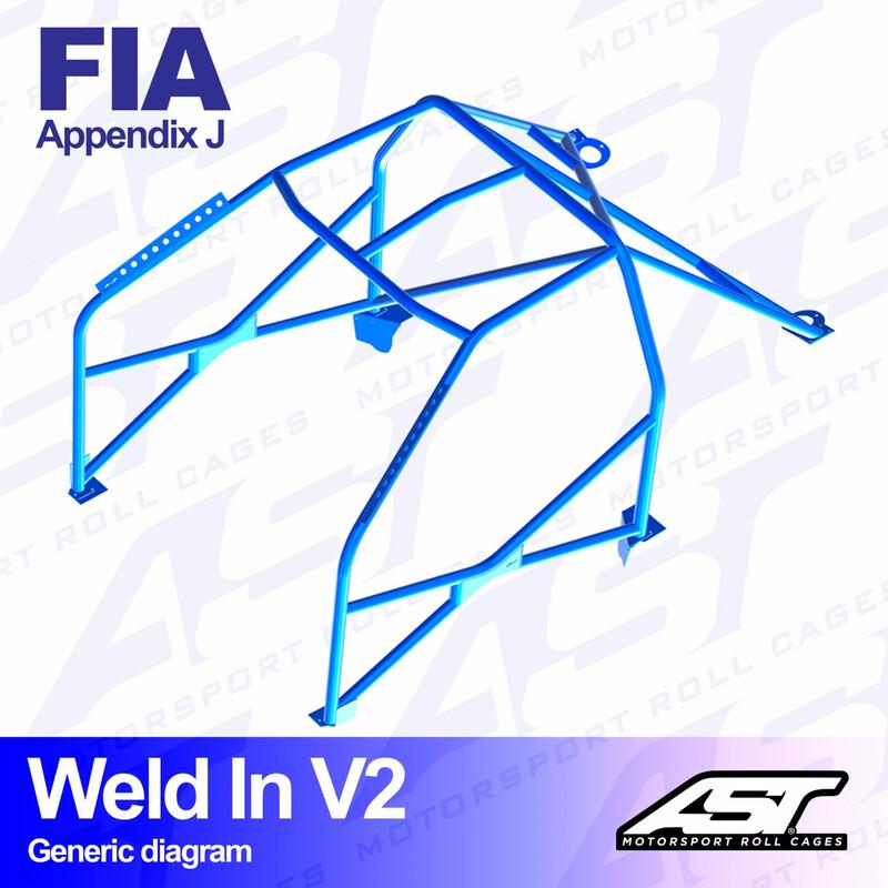 AST Rollcages V2 hitsattava 8-pisteen turvakaari Seat Marbella - 3-ovinen hatchback (Tyyppi 141) - FIA-hyväksytty