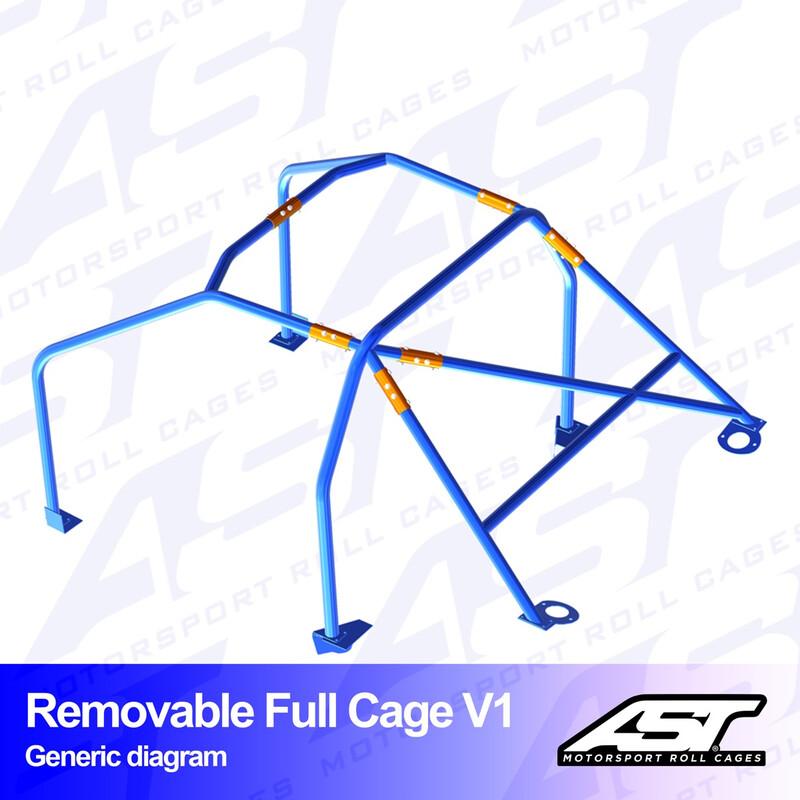 AST Rollcages V1 irroitettava pultattava 6-pisteen turvakaari Ford Fiesta MK2 - 3-ovinen