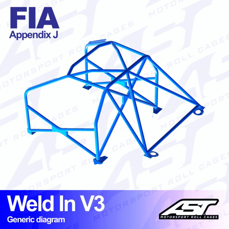 AST Rollcages V3 hitsattava 8-pisteen turvakaari Fiat 124 - FIA-hyväksytty