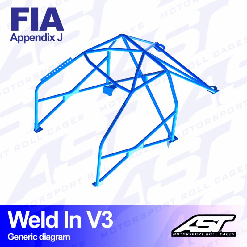 AST Rollcages V3 hitsattava 8-pisteen turvakaari Seat 124 - FIA-hyväksytty