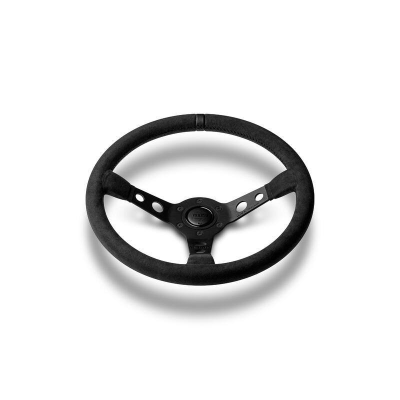 Momo Mod. 07 Black Edition Ratti (72 mm Syvyys), Musta Mikrokuitu, Mustat Puolat - 35 cm