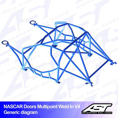AST Rollcages V4 "Nascar" -tyylinen hitsattava 10-pisteen turvakaari Scion FR-S