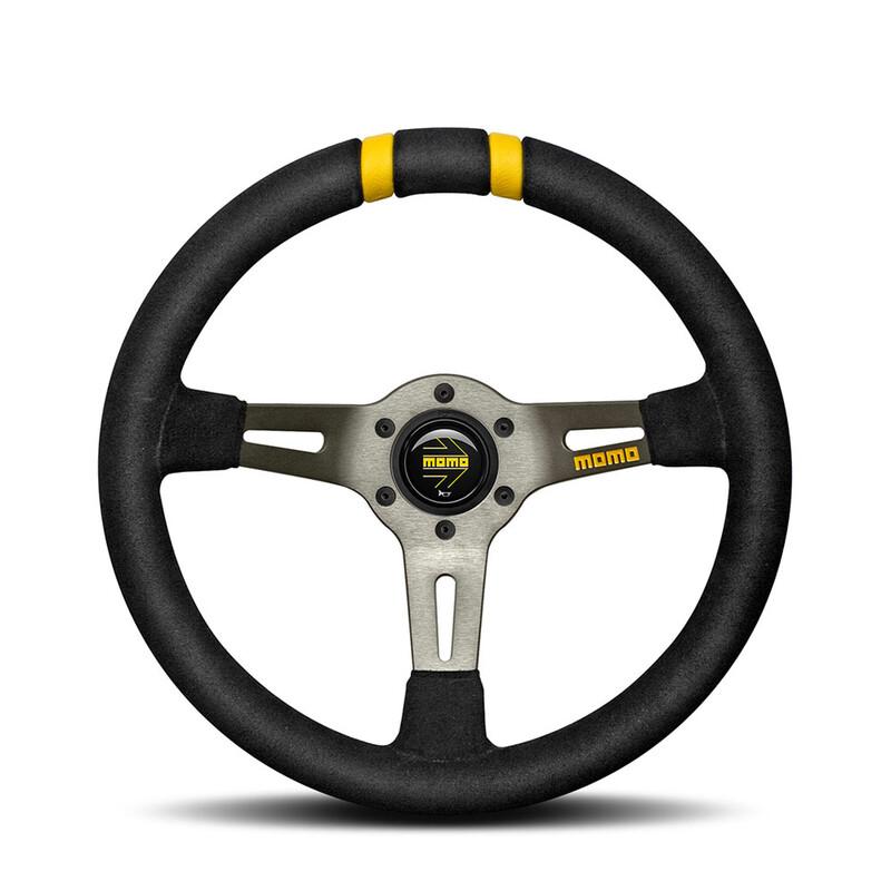 Momo Drifting Ratti (88 mm Syvyys), Musta Mokka, Antrasiitinväriset vanteet - 33 cm