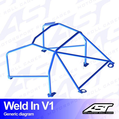 AST Rollcages V1 hitsattava 8-pisteen turvakaari BMW E30 Sedan, RWD