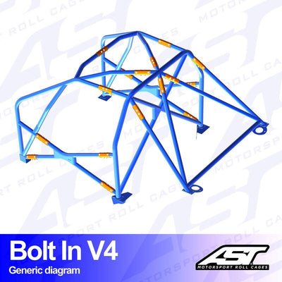 AST Rollcages V4 pultattava 6-pisteen turvakaari Ford Sierra MK1, 2 & 3 - 5-ovinen Sedan (RWD) - FIA-hyväksytty