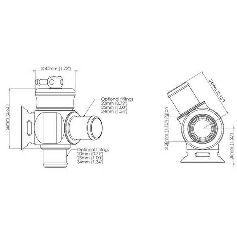 Turbosmart "Dual Port" Dumpventtiili (Universaali)