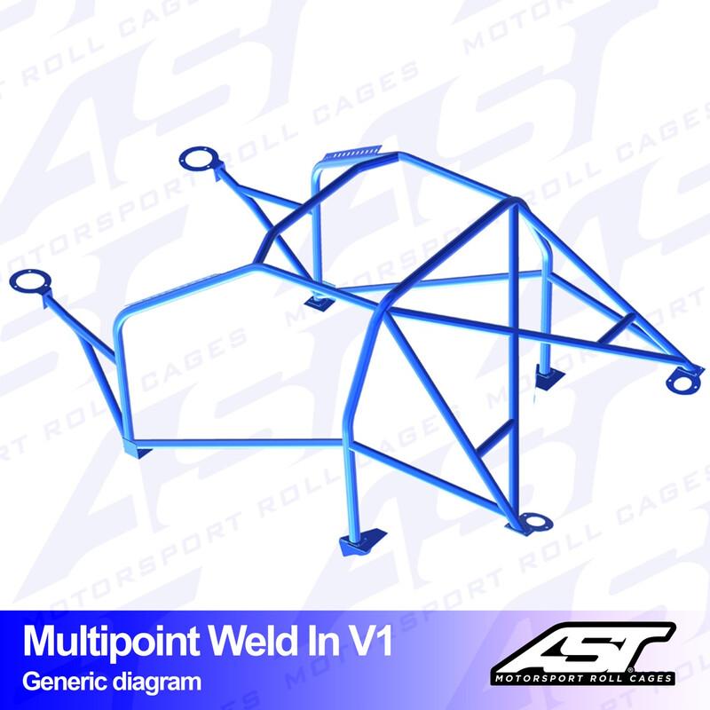 AST Rollcages V1 hitsattava 10-pisteen turvakaari BMW E34 Sedan, RWD