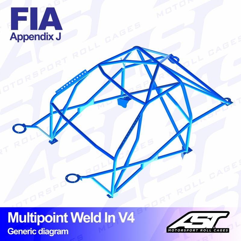 AST Rollcages V4 hitsattava 10-pisteen turvakaari Toyota GT86 - FIA-hyväksytty