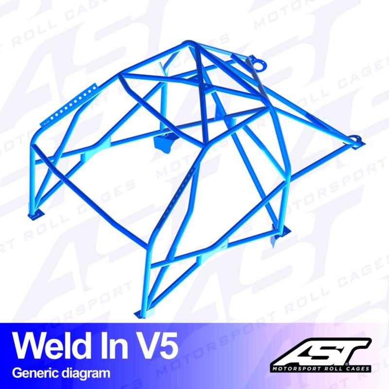 AST Rollcages V5 hitsattava 8-pisteen turvakaari VW Golf 4 3-ovinen, 4WD