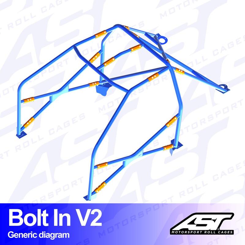 AST Rollcages V2 pultattava 6-pisteen turvakaari BMW E30 Sedan, RWD - FIA-hyväksytty