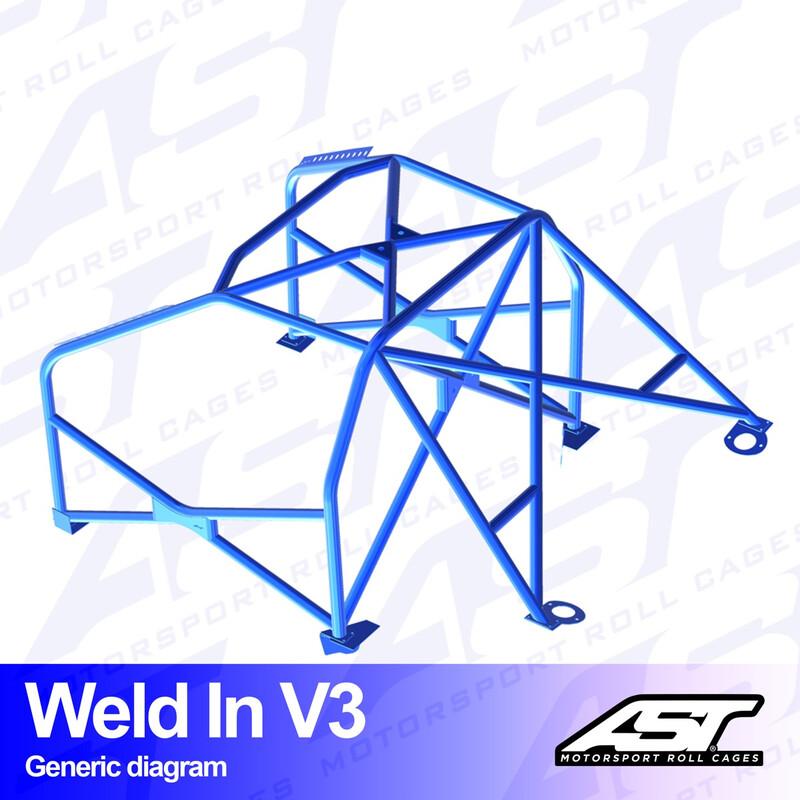 AST Rollcages V3 hitsattava 8-pisteen turvakaari Audi TT 8N, Quattro