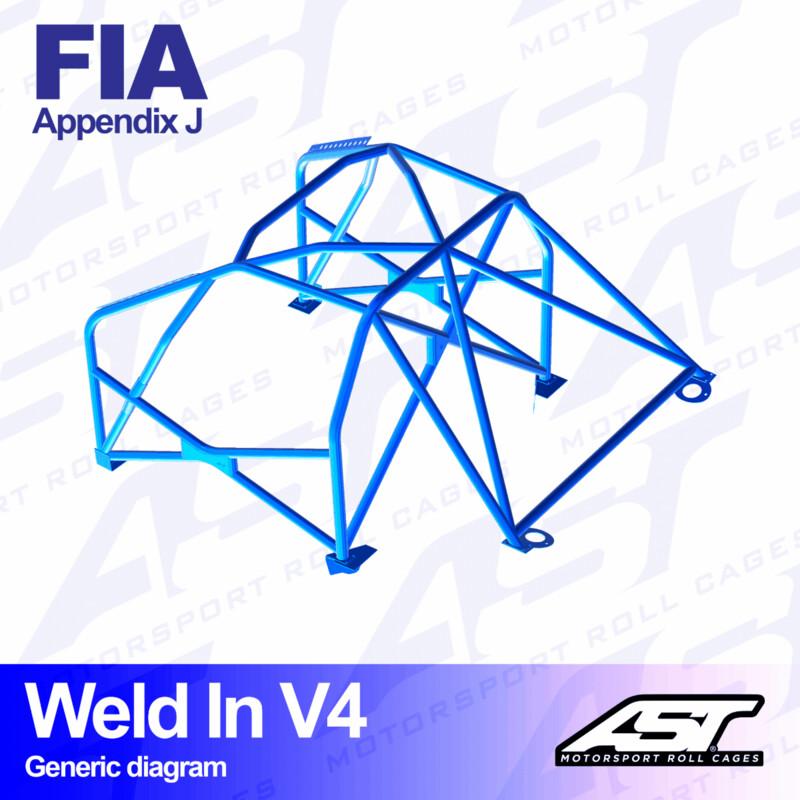 AST Rollcages V4 hitsattava 8-pisteen turvakaari Mitsubishi Lancer Evo 10 (X) - FIA-hyväksytty