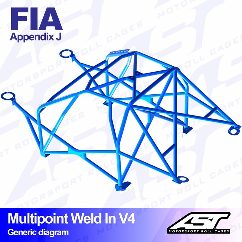 AST Rollcages V4 hitsattava 10-pisteen turvakaari BMW 1-sarja E87 (5-ovinen) - FIA-hyväksytty