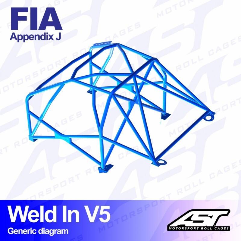 AST Rollcages V5 hitsattava 8-pisteen turvakaari Citroen C2 - FIA-hyväksytty