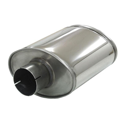 Ruostumattomasta Teräksestä Valmistettu Turboplus-Ovaali Äänenvaimennin 140x220 mm - Liitokset Ø76,2 mm (3")