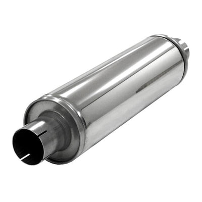 Ruostumattomasta Teräksestä Valmistettu Ohut Pyöreä Äänenvaimennin 125 mm - Liitokset Ø63,5 mm (2,5")