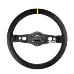 015r215fs.jpg Sparco R215 Litteä Ratti, Musta Mokkanahka, Mustat Puolat