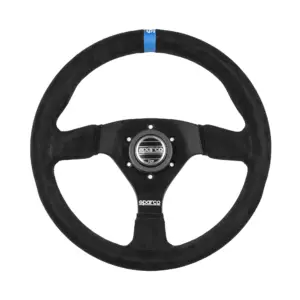 Sparco R383 Logo Ratti (39 mm Syvyys), Musta Mokkanahka, Mustat Puolat