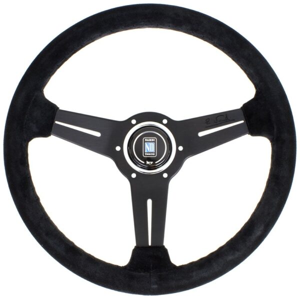 Nardi Classic ND33 Ratti, mokkanahka, Mustat Puolat, Musta tikkaus, 40 mm Syvyys