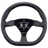 Sparco L360 Litteä Ratti, Musta Nahka, Mustat Puolat