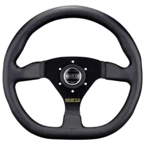 1d83837e00348c46862357cc285df9d3.jpg Sparco L360 Litteä Ratti, Musta Nahka, Mustat Puolat