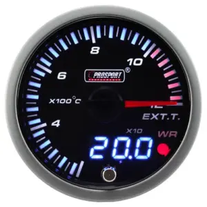 ProSport JDM "Dual Display" Pakokaasun Lämpötilan Mittari (60 mm, EGT 1200°C)