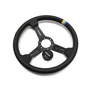 2a3a7512_3.jpg GReddy Sports "Medium Type" Ratti (47 mm syvyys), musta nahka, mustat puolat - 340 mm