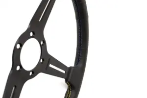 2a3a7515_2.jpg GReddy Sports "Medium Type" Ratti (47 mm syvyys), musta nahka, mustat puolat - 340 mm