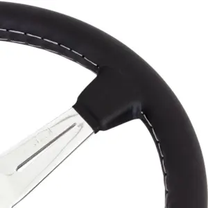 2ea51fc0f23bd90fefe41a71f4535133.jpg Nardi Classic ND36 Ratti, Musta Nahka, Kromi Puolat, Harmaa Tikkaus, 40 mm Syvyys