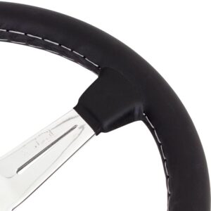 2ea51fc0f23bd90fefe41a71f4535133.jpg Nardi Classic ND36 Ratti, Musta Nahka, Kromi Puolat, Harmaa Tikkaus, 40 mm Syvyys