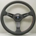 Nardi Deep Corn Ratti, Musta Rei'itetty Nahka, Mustat Puolat, 3-Osainen Italia Tikkaus, 50 mm Syvyys, Ø33 cm